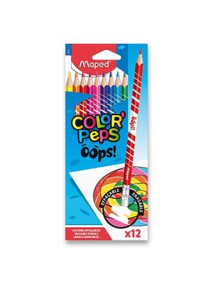 Pastelky 12 Maped Color Peps Oops s gumou