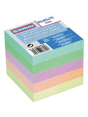 Bloček kocka nelepená 83x83x75mm pastelové farby