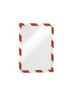Samolepiaci Duraframe Security A4, červeno-biely, bal.2 ks