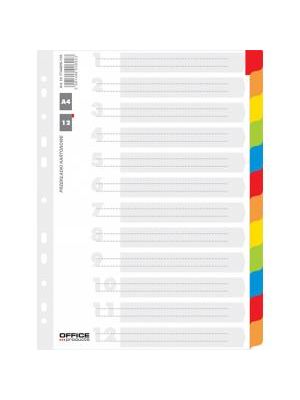 Kartónový rozraďovač Office Products 12-dielny biely