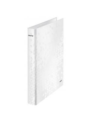 Zakladač 4-krúžkový Leitz WOW celoplastový 4cm perleťovo biely