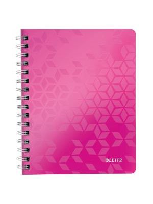 Blok poznámkový linajkový Leitz WOW A5 metalický ružový