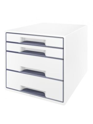 Zásuvkový box Leitz WOW so 4 zásuvkami sivý