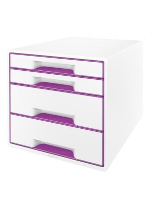Zásuvkový box Leitz WOW so 4 zásuvkami purpurový