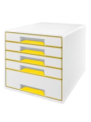 Zásuvkový box Leitz WOW s 5 zásuvkami žltý