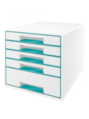 Zásuvkový box Leitz WOW s 5 zásuvkami ľadovo modrý