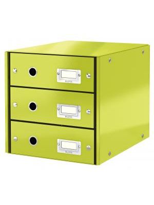 Zásuvkový box Leitz Click & Store 3 zásuvky metalická zelená