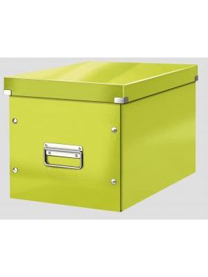 Štvorcová škatuľa Click & Store A4 metalická zelená