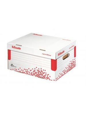Archívna škatuľa Esselte Speedbox A4 so sklápacím vekom biela/červená