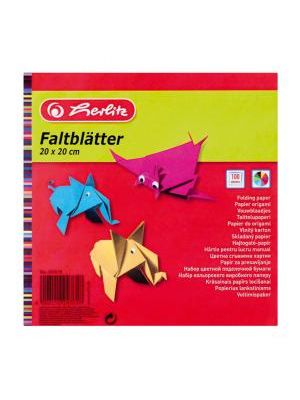 Farebný papier Herlitz 100 listov 10 farieb 20x20cm 60g