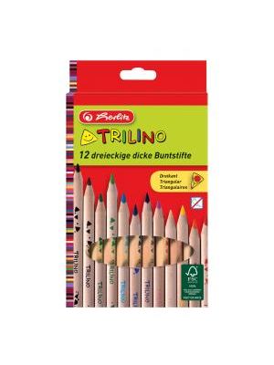 Farbičky Herlitz Trilino trojhranné 12 farieb