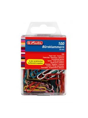 Spisové spony Herlitz 26mm 100ks farebné