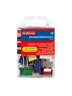 Klipy na dokumenty Herlitz 19mm farebné 10ks