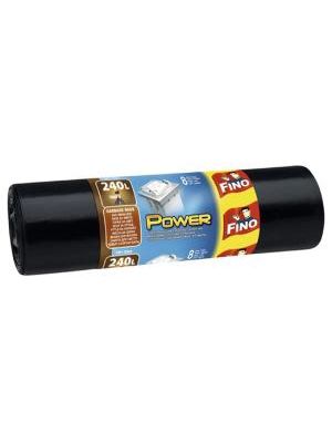 Vrecia zaväzovacie FINO Power 240 ℓ, 45 mic., 120 x 150 cm, čierne (8 ks)