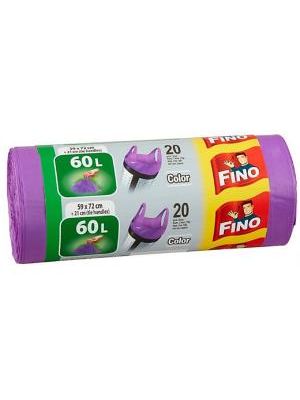 Vrecia zaväzovacie FINO Color 60 ℓ, 13 mic., 59 x 72 cm, fialové (20 ks)