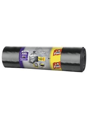 Vrecia zaväzovacie FINO na ťažký odpad 300 ℓ, 70 mic., 135 x 146 cm, čierne (6 ks)