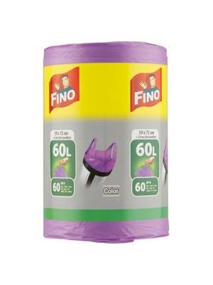 Vrecia zaväzovacie FINO Color 60 ℓ, 13 mic., 59 x 72 cm, fialové (60 ks)