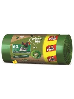Vrecia zaväzovacie FINO Green Life  Easy 60 ℓ, 27 mic., 60 x 66 cm (18 ks)