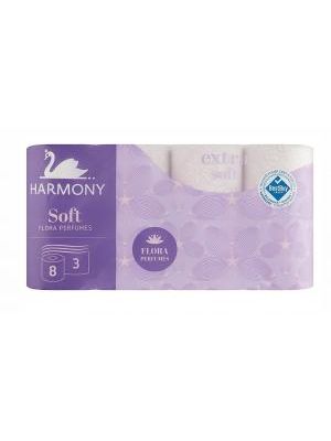 Toaletný papier 3-vrstvový Harmony Soft FLORA Parfumes biely, návin 16,8 m (8 ks)