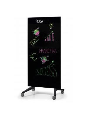Tabuľa GLASSBOARD 90x175cm čierna na kolieskach