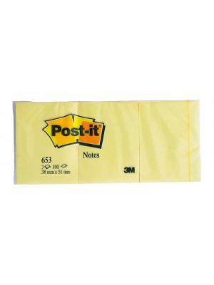 Blok samolep. 38x51 3M POST IT žltý 3ks