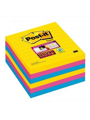 Bloček Post-it Super Sticky CARNIVAL, veľkosť 101x 101 mm, 6 bločkov po 90 lístkov