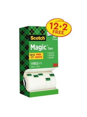 Lepiaca páska Scotch Magic neviditeľná popisovateľná 19 mm x 33 m v krabičke 12+2 zdarma