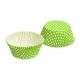 Cukrárenský košíček (PAP) Bodky bielo/žltozelený Ø50 x 30 mm [40 ks