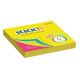 Samolepiaci poznámkový blok, 76x76 mm, 100 listov, STICK N, neónové farby